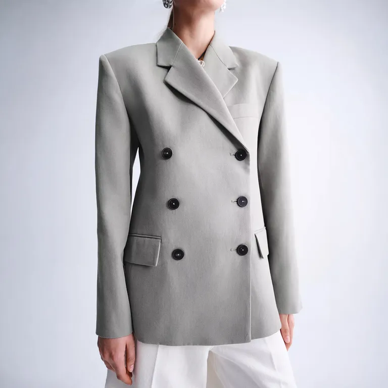 Blazer Cruzada Cierre Botones Mujer