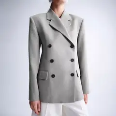 MANGO - Blazer Cruzada Cierre Botones Mujer