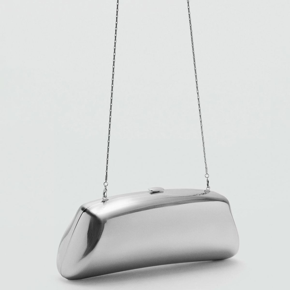 MANGO - Bolso Clutch Metálico Mujer Mango