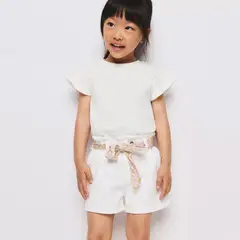 MANGO KIDS - Shorts Vaqueros Detalle Pañuelo Bebé Niña