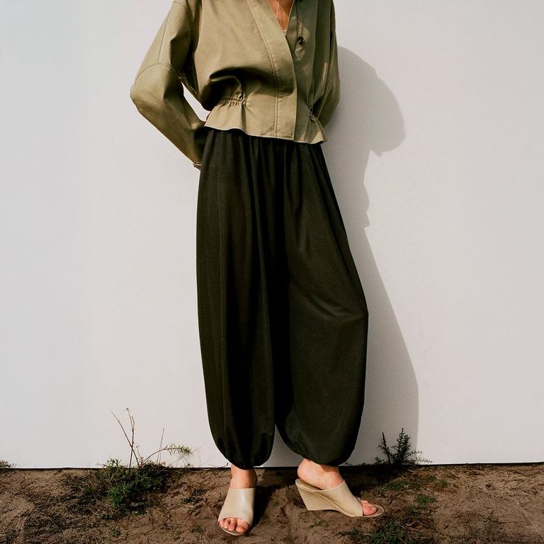 Pantalón Balloon Tiro Medio Mujer