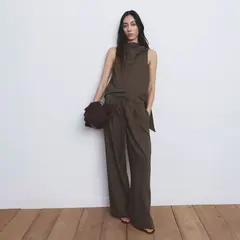 MANGO - Pantalón Recto Rayas Mujer