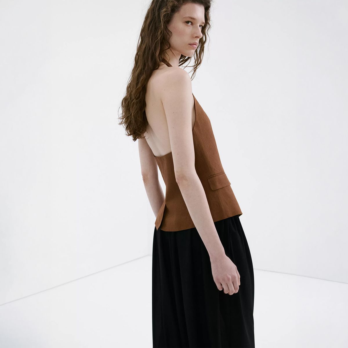 MANGO - Chaleco Traje Lino Mujer Mango