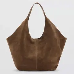 MANGO - Bolso Hombro Serraje Mujer