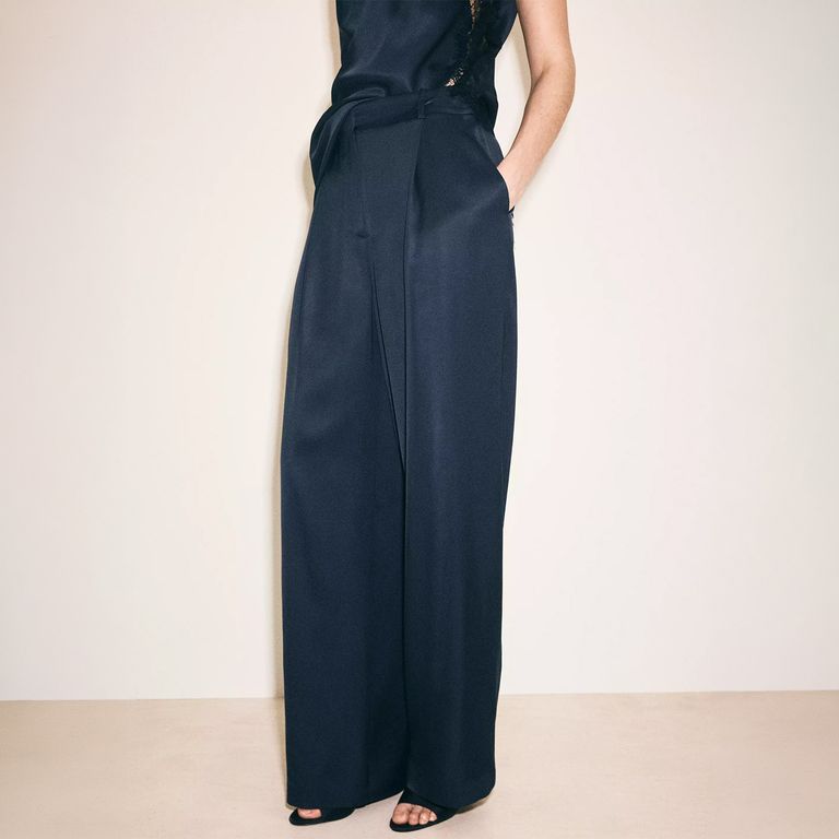 Pantalón Recto Satinado Mujer