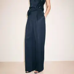 MANGO - Pantalón Recto Satinado Mujer