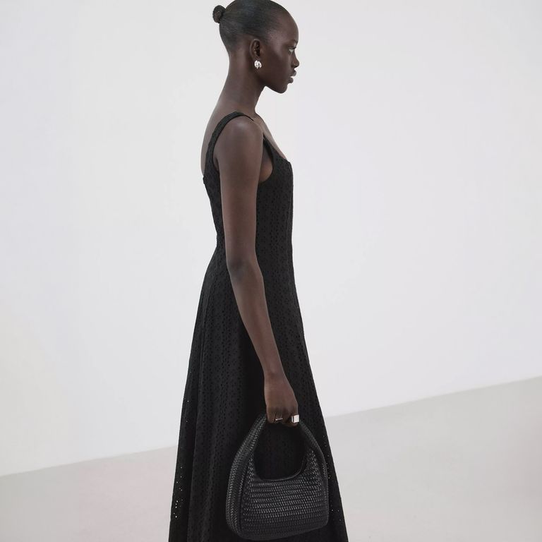 Vestido Evasé Calados Bordados Mujer