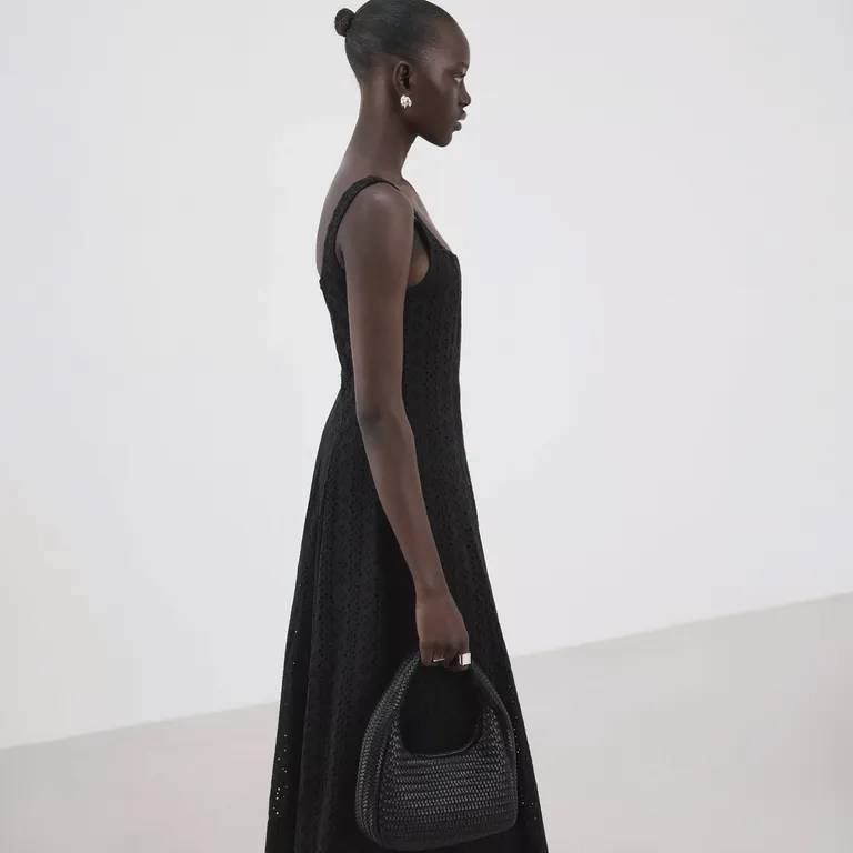 Vestido Evasé Calados Bordados Mujer