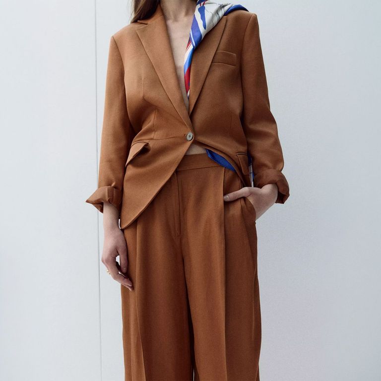 Pantalón De Traje De Corte Recto Mujer