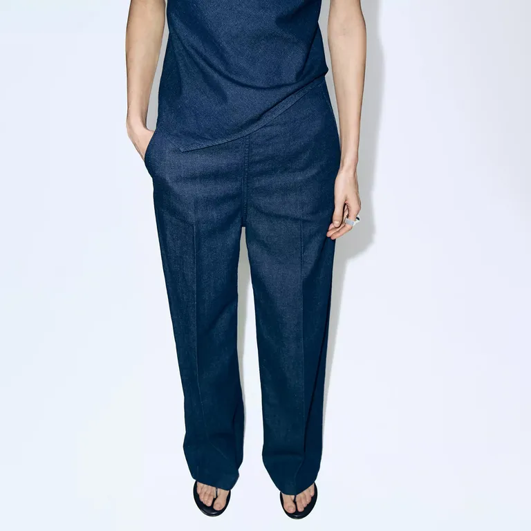 Pantalón Vaquero De Talle Alto Mujer