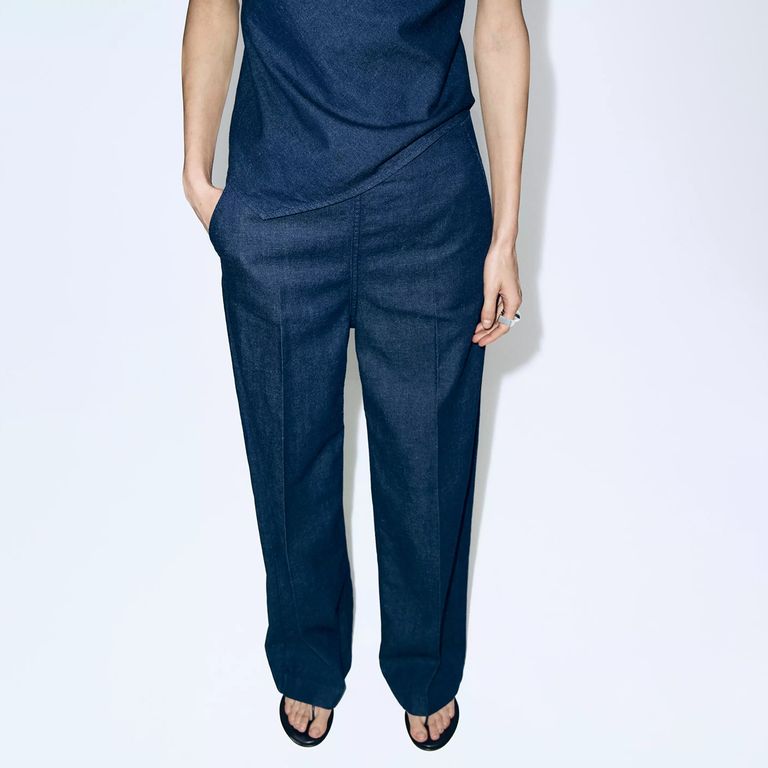 Pantalón Vaquero De Talle Alto Mujer