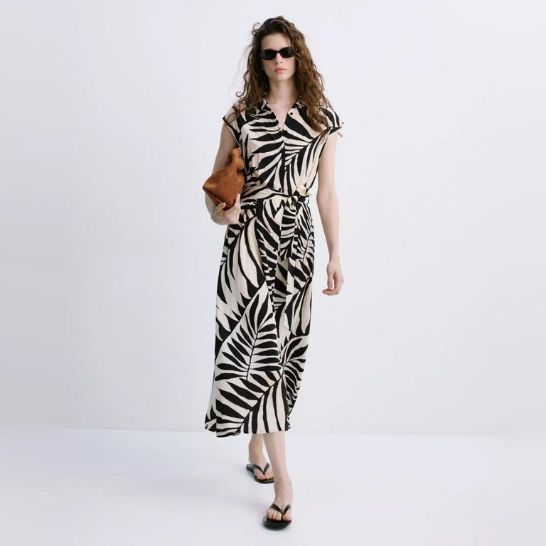 Vestido Camisero Estampado Mujer