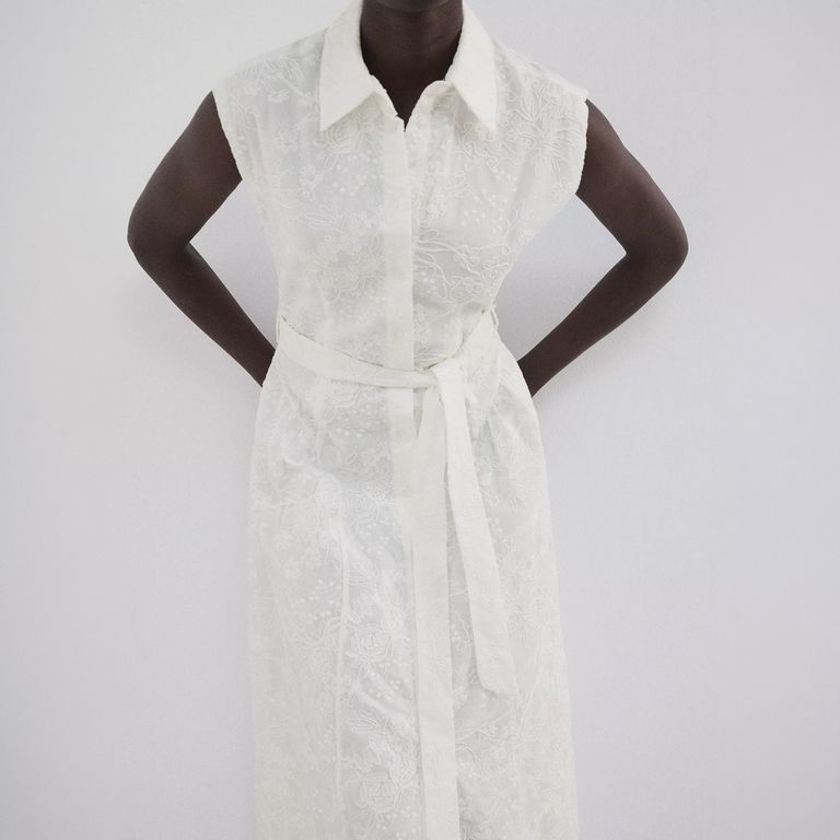 Vestido Bordado Cinturón Mujer