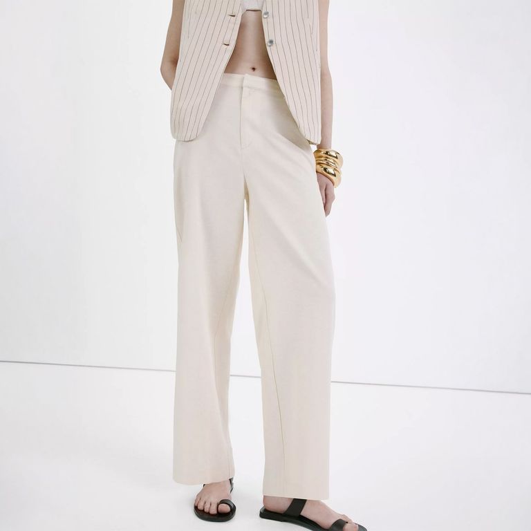 Pantalón Lino Tiro Alto Mujer