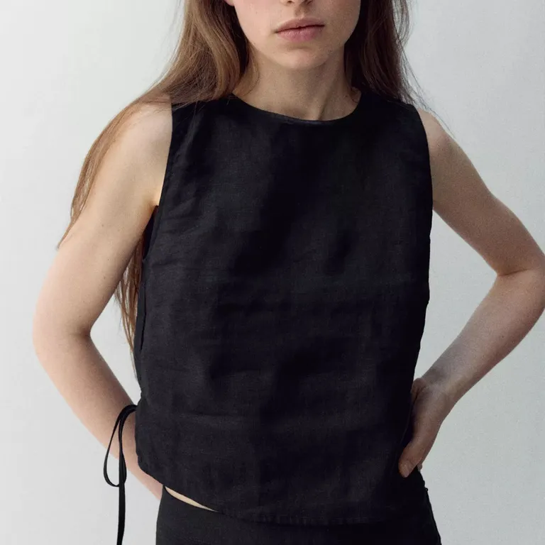 Polera Lino Lazos Mujer