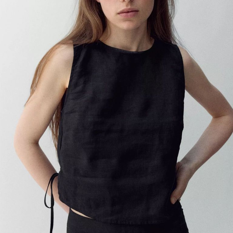 Polera Lino Lazos Mujer