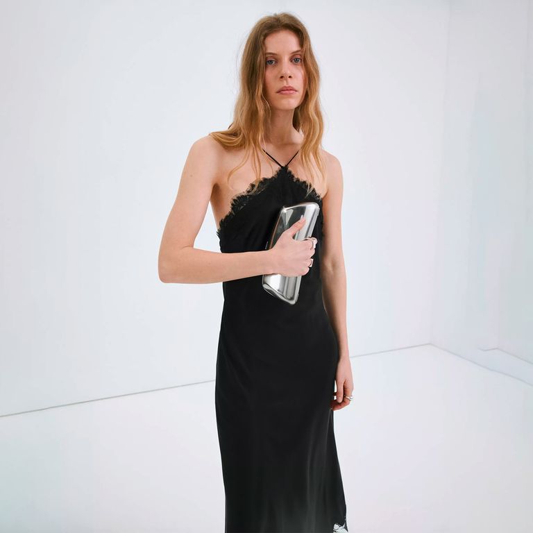 Vestido Lencero Satinado Mujer