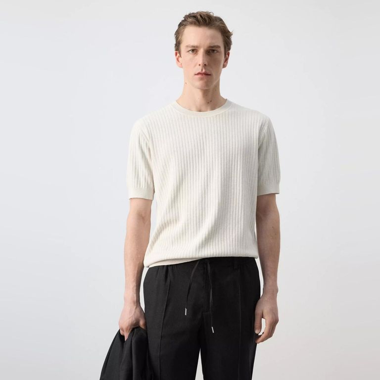 Polera Punto Mezcla Algodón Modal Hombre