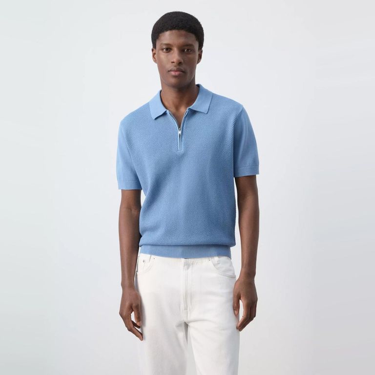 Polera Polo 100% Algodón Punto Estructura Hombre