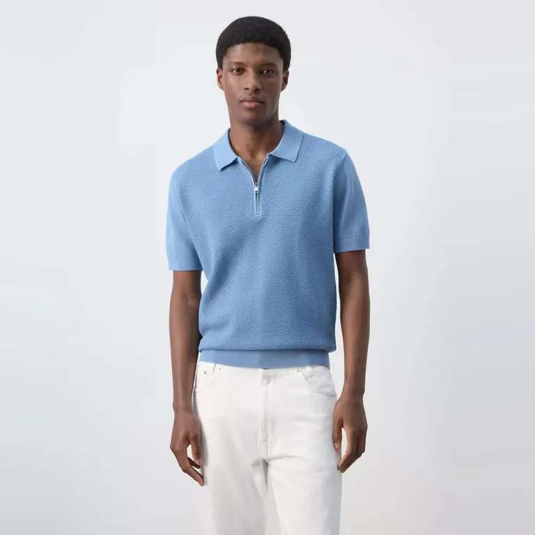 Polera Polo 100% Algodón Punto Estructura Hombre