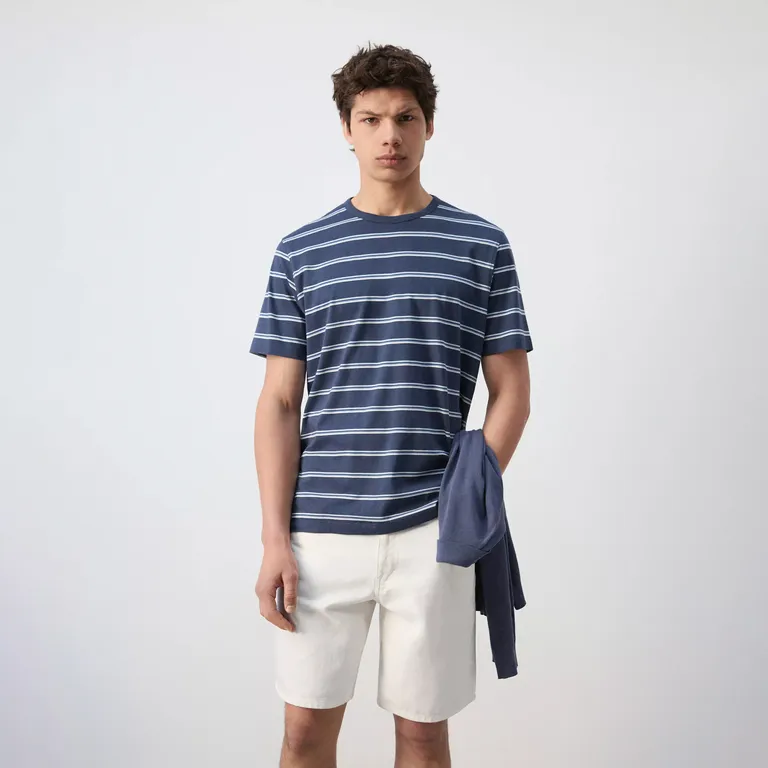 Polera Algodón Rayas Hombre