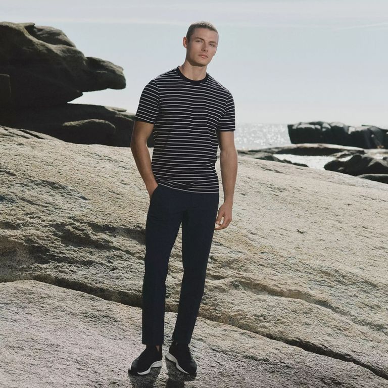Polera Slim Fit Rayas Coolmax® Hombre