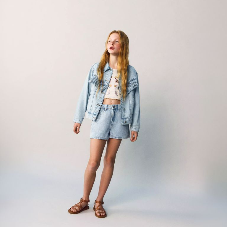 Chaqueta Vaquera Flecos Niña