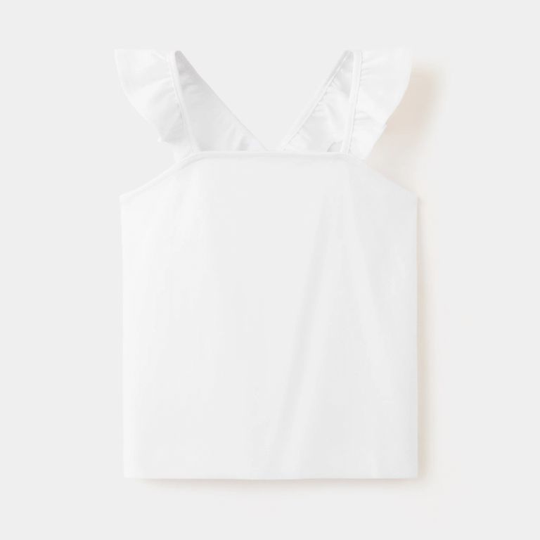 Polera Algodón Volantes Niña