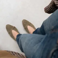 QUIERO UNAS BOBOS - Ballerina Mujer Cuero Verde Vuelos
