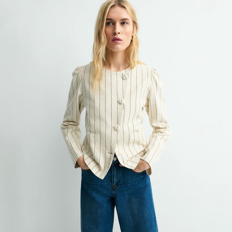 Chaqueta Rayas Algodón Mujer