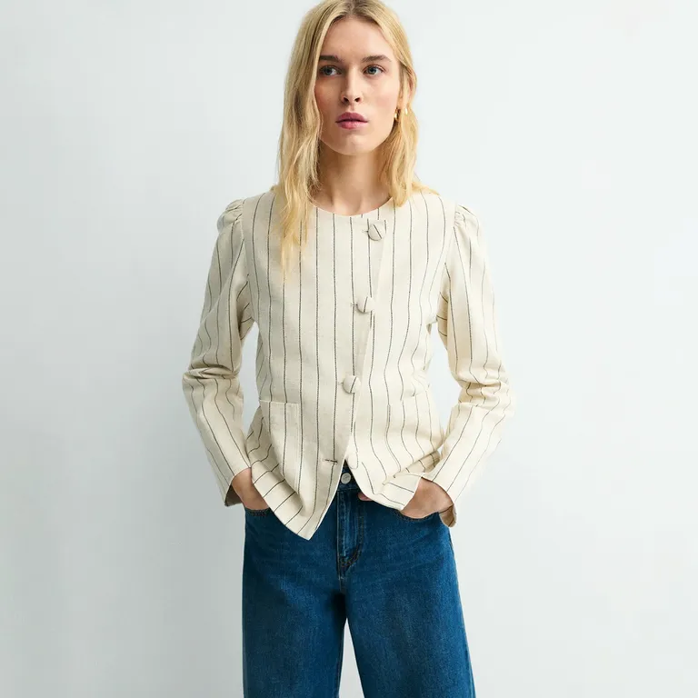 Chaqueta Rayas Algodón Mujer