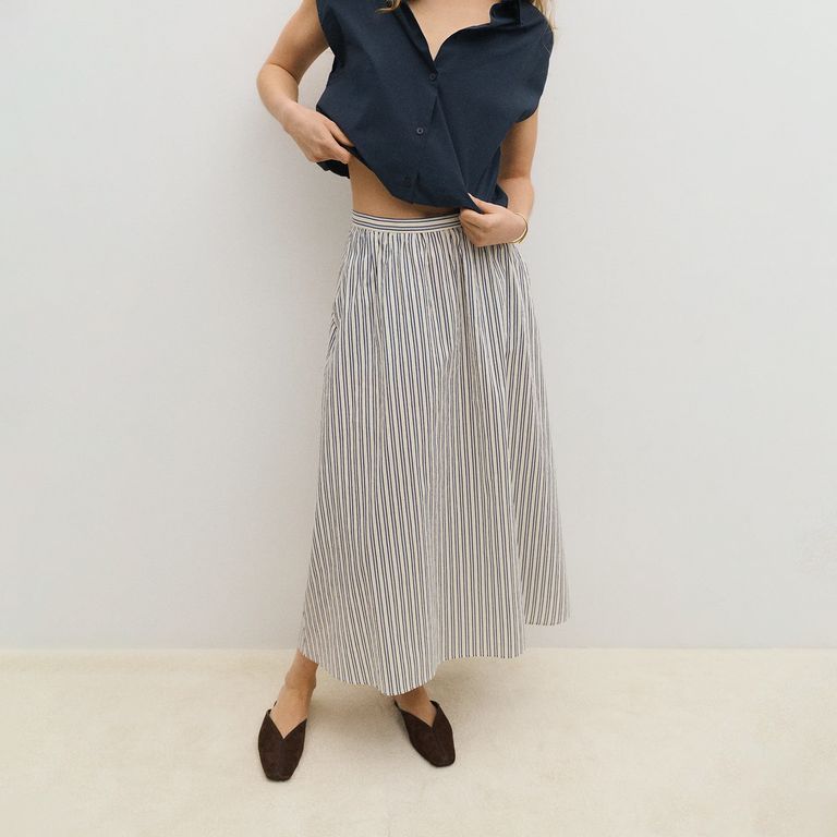 Falda Rayas Algodón Mujer