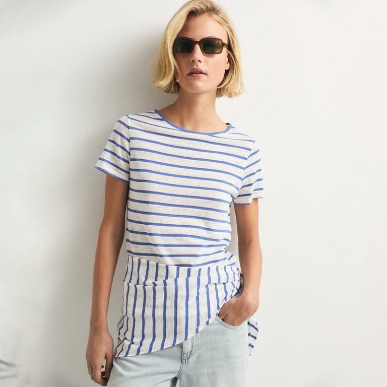 Polera Rayas Lino Mujer