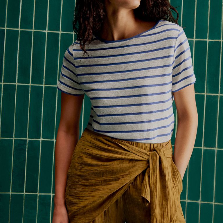 Polera Rayas Lino Mujer