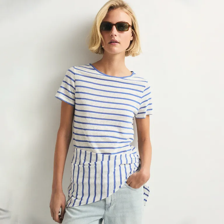 Polera Rayas Lino Mujer
