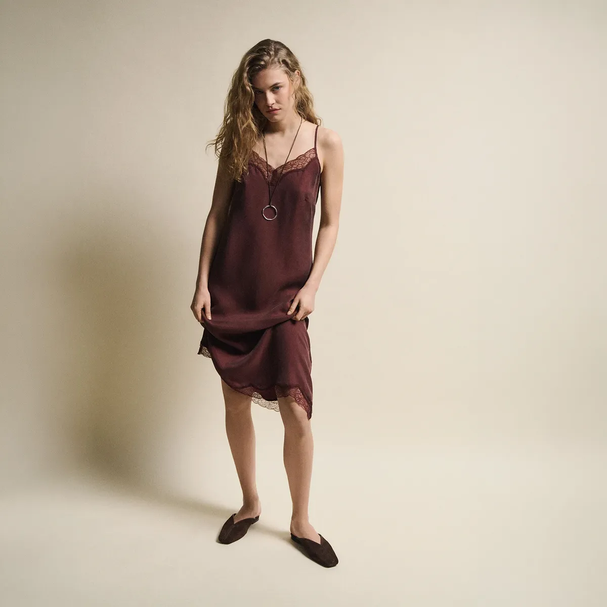 ESEOESE - Vestido Asimetrico Detalle Encaje Mujer Eseoese
