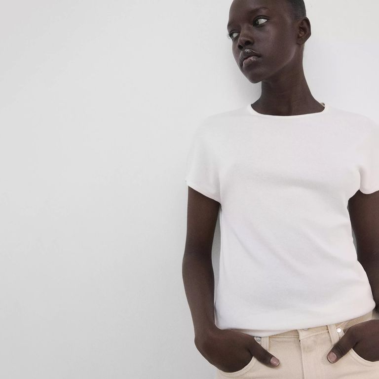 Polera Mezcla Algodón Manga Corta Mujer
