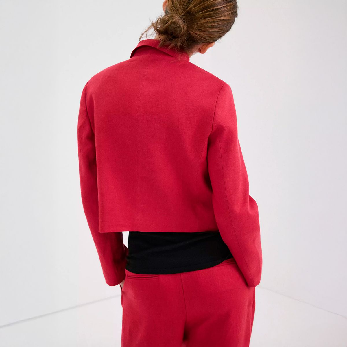 MANGO - Chaqueta Lino Doble Botonadura Mujer Mango