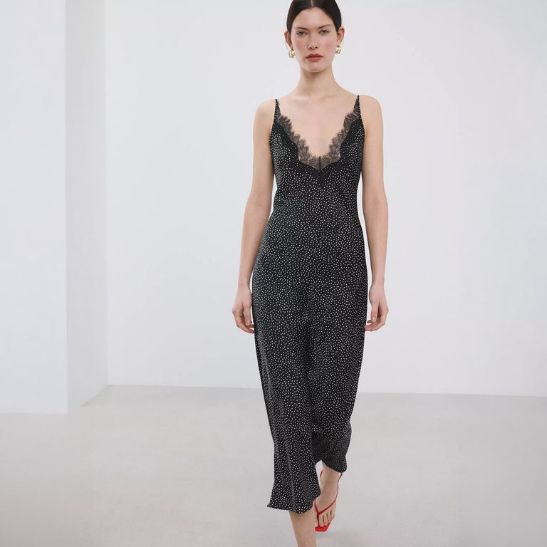 Vestido Lencero Satinado Mujer