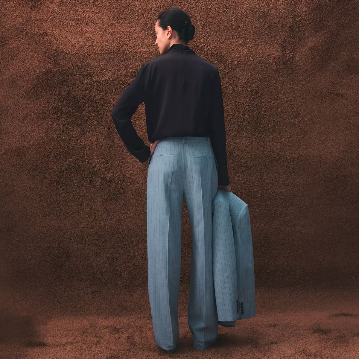 MANGO - Pantalón Traje Raya Diplomática Mujer Mango