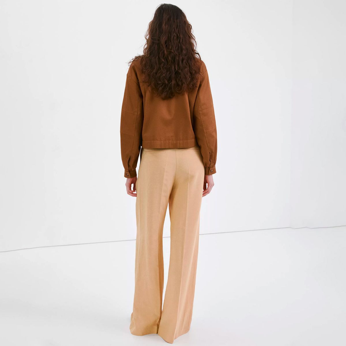 MANGO - Pantalón Recto Tiro Medio Mujer Mango