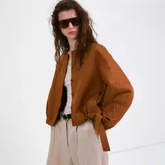 MANGO - Chaqueta Lyocell Gomas Mujer
