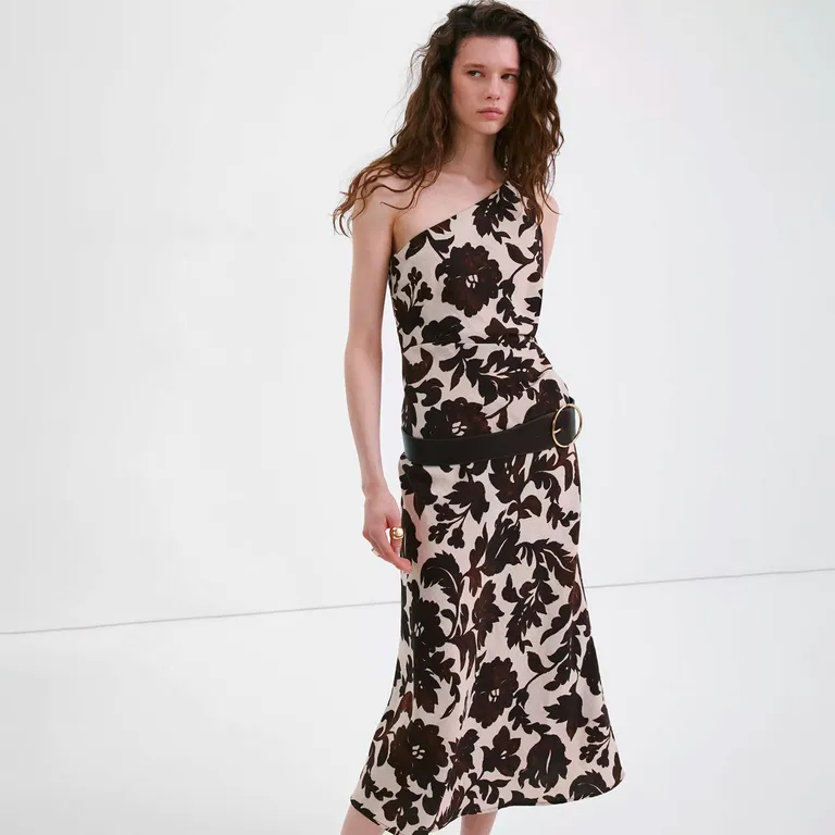 Vestido Asimétrico Estampado Floral Mujer