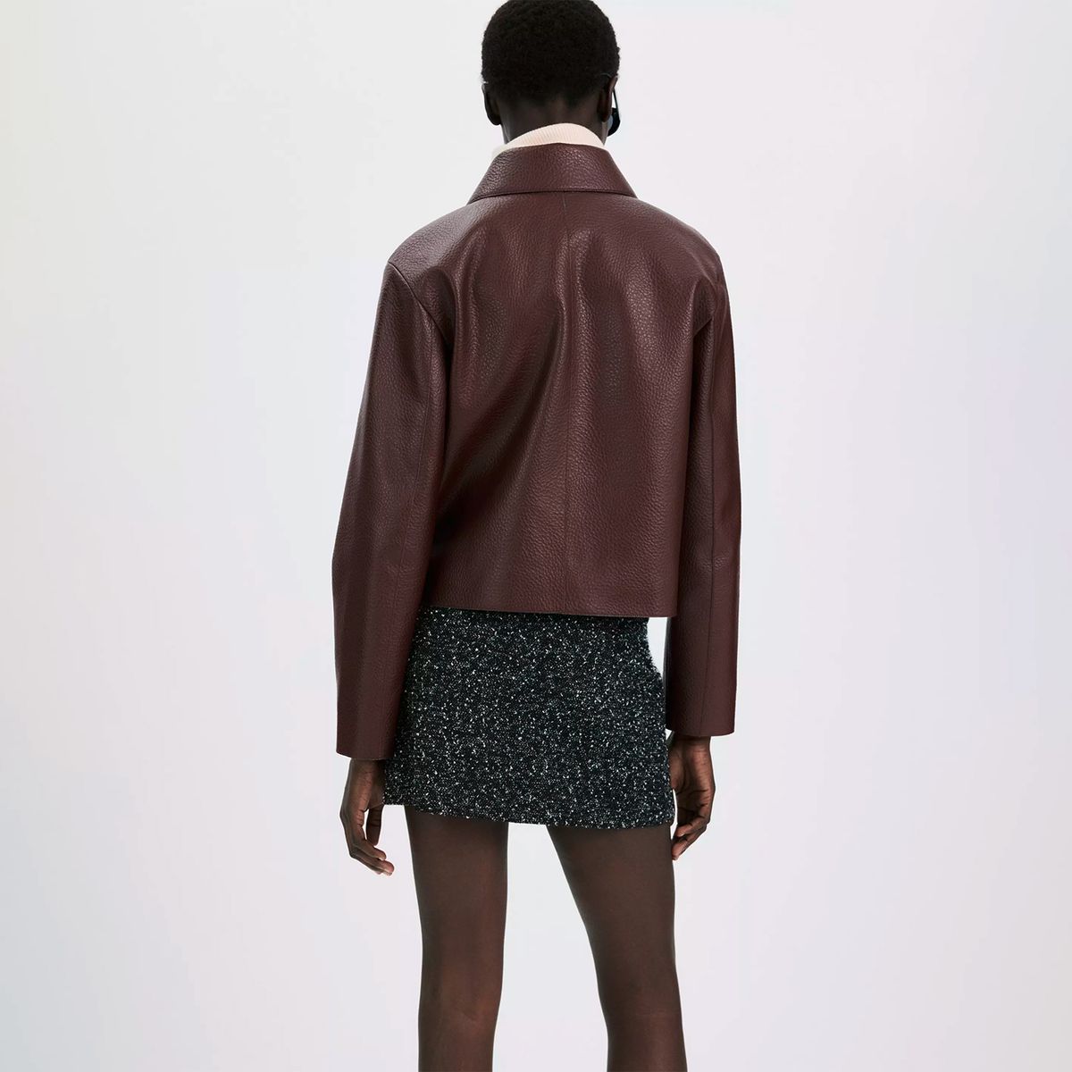 MANGO - Chaqueta Efecto Piel Bolsillos Mujer Mango