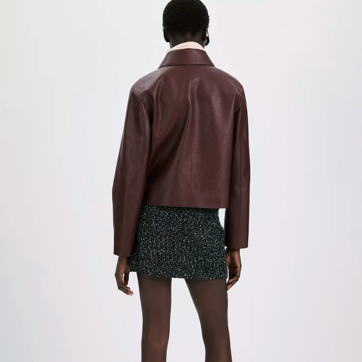MANGO - Chaqueta Efecto Piel Bolsillos Mujer Mango