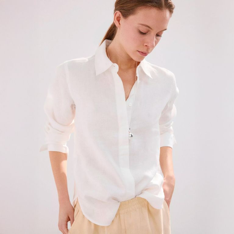 Camisa Recta Lino Mujer