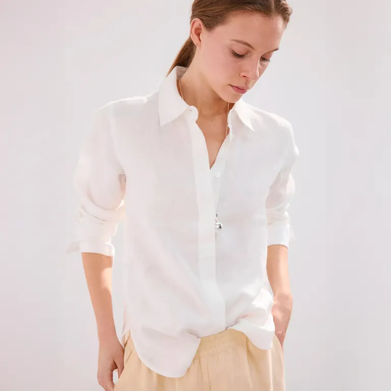 Camisa Recta Lino Mujer