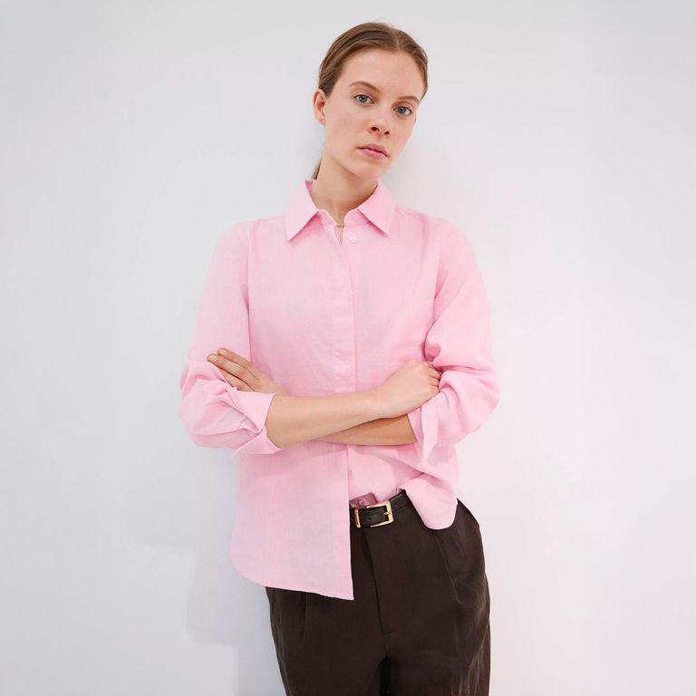 Camisa Recta Lino Mujer