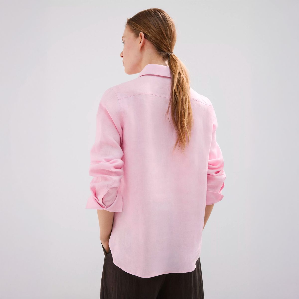MANGO - Camisa Recta Lino Mujer Mango