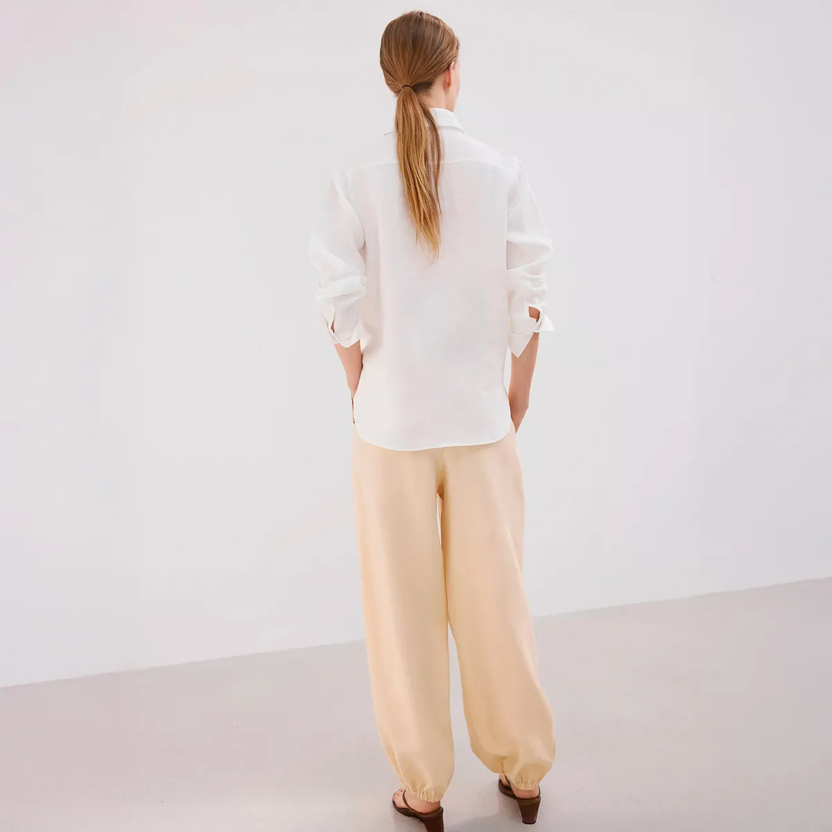MANGO - Camisa Recta Lino Mujer Mango